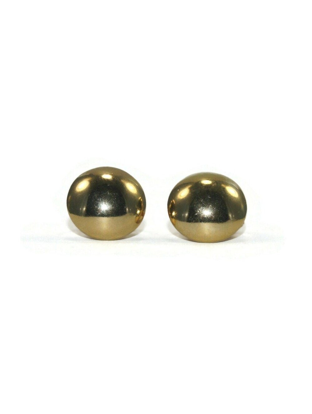 Vintage Gold Tone Round Petite Clip On Back Earrings.